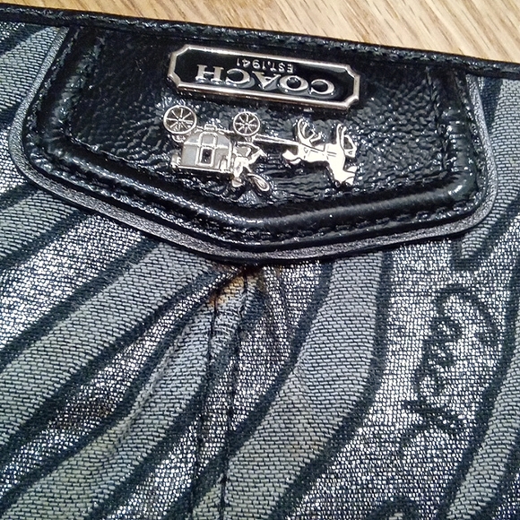 COACH Black Zebra Metallic Wallet - Picture 8 of 8